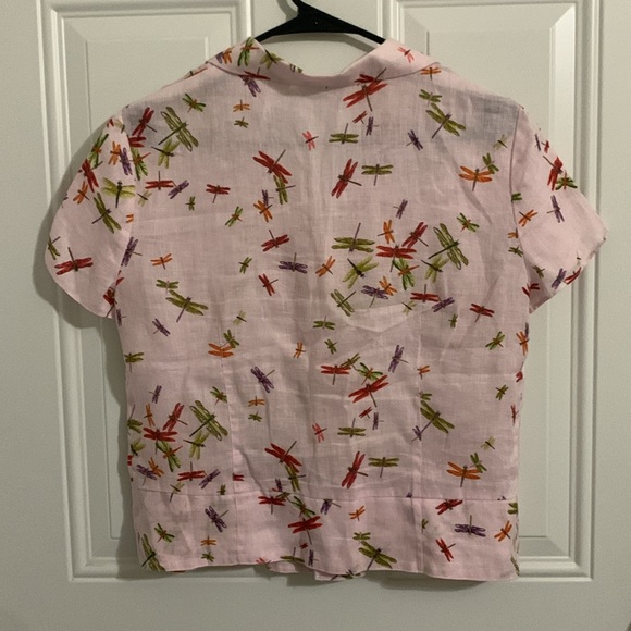 Liz Claiborne dragonfly linen top - Picture 8 of 8